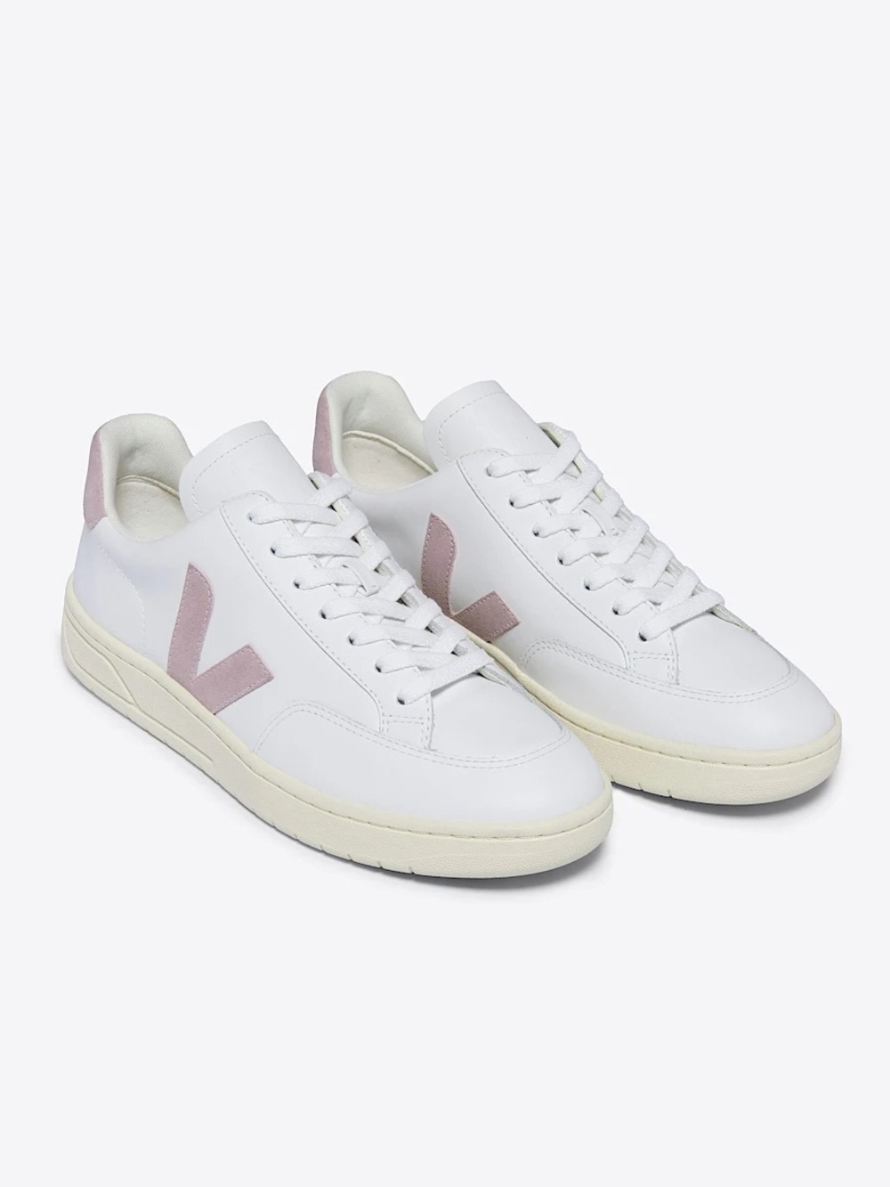 VEJA - V-12 leather white babe sneakers